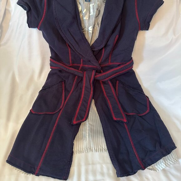 Millard Fillmore MF-13 Short Sleeve Navy Blue With Red Stitching Jacket W Sz M - Picture 2 of 13